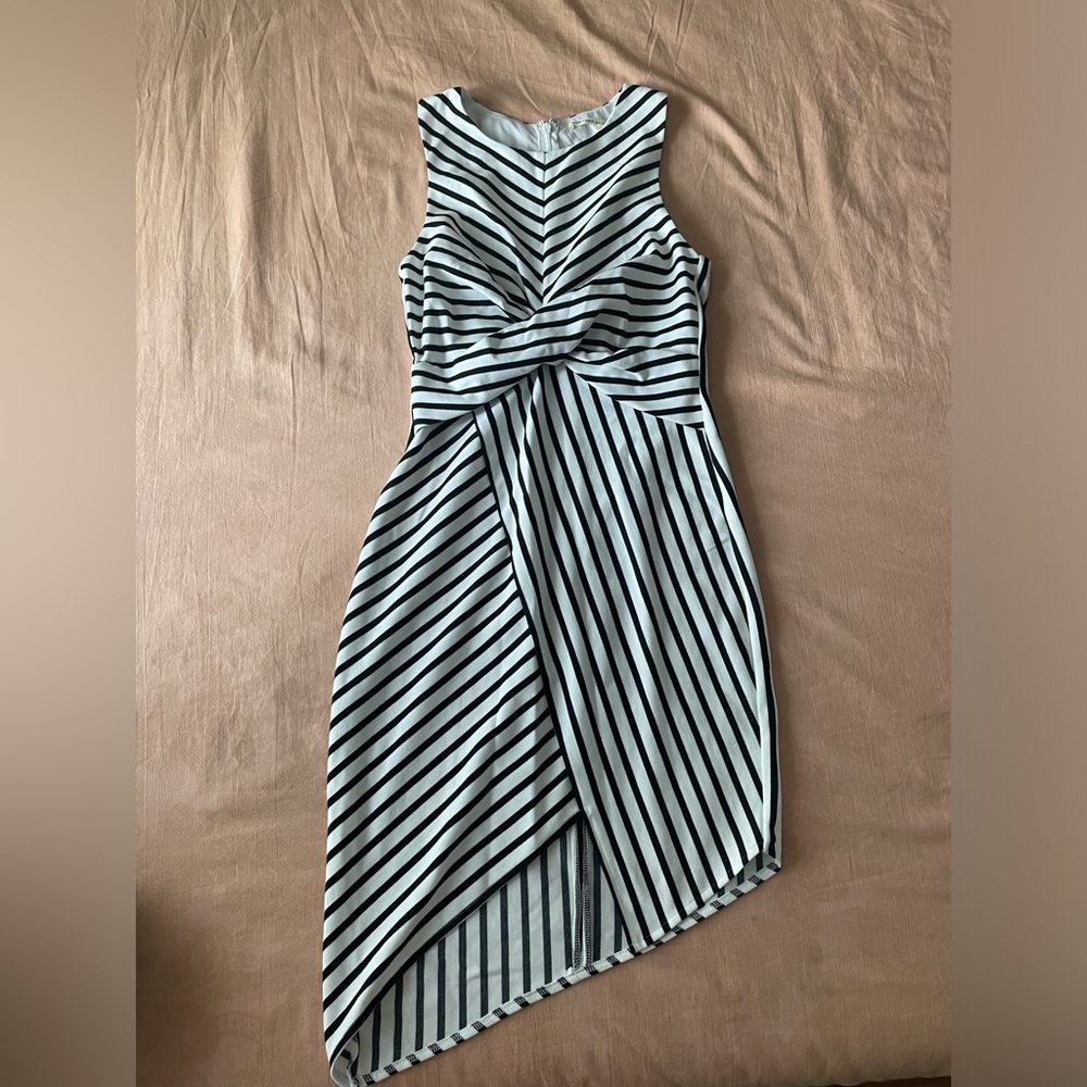 Mustard Seed Asymmetrical Striped Dress